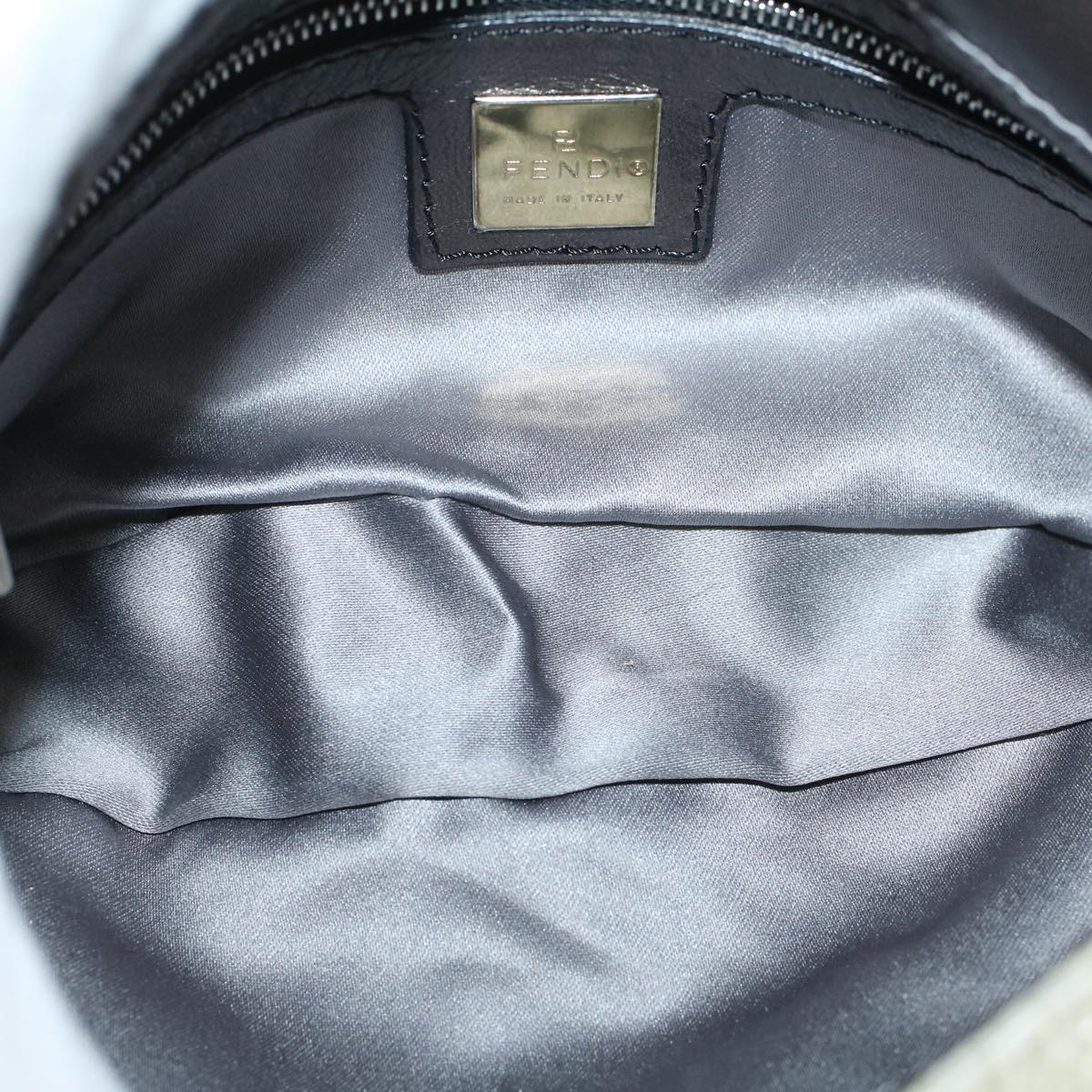 FENDI Mamma Baguette Shoulder Bag Beads Leather White57833