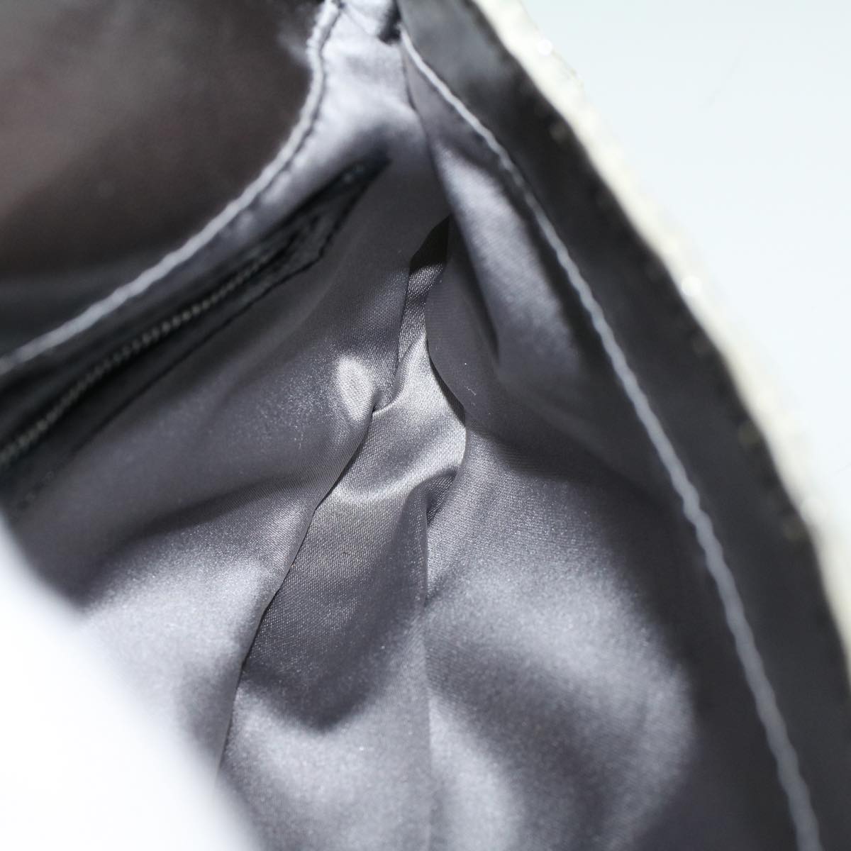 FENDI Mamma Baguette Shoulder Bag Beads Leather White57833