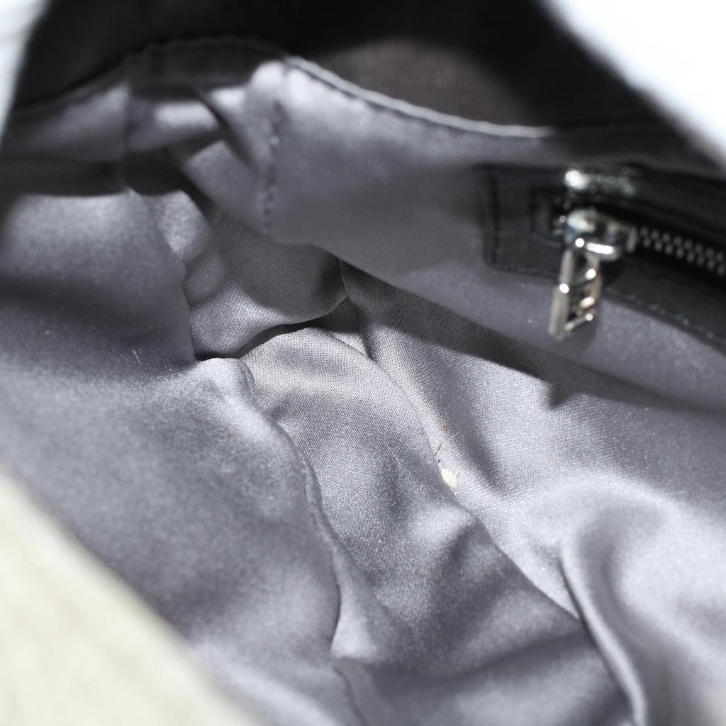 FENDI Mamma Baguette Shoulder Bag Beads Leather White57833