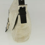 FENDI Mamma Baguette Shoulder Bag Beads Leather White57833