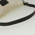 FENDI Mamma Baguette Shoulder Bag Beads Leather White57833