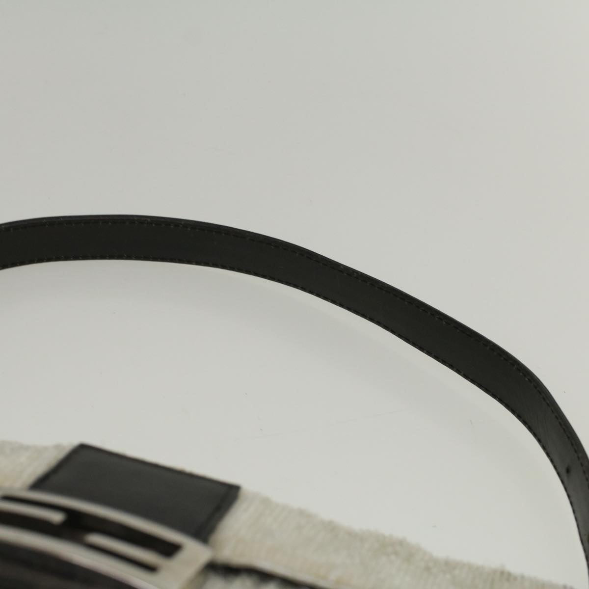 FENDI Mamma Baguette Shoulder Bag Beads Leather White57833