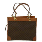 CELINE Macadam Canvas Hand Bag PVC Leather Brown  57855