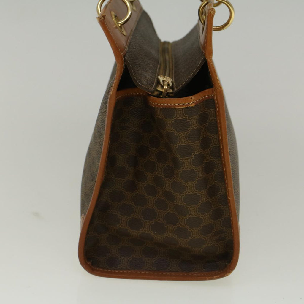 CELINE Macadam Canvas Hand Bag PVC Leather Brown  57855