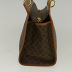 CELINE Macadam Canvas Hand Bag PVC Leather Brown  57855