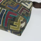 FENDI Zucca Canvas Accessory Pouch Brown Black57940