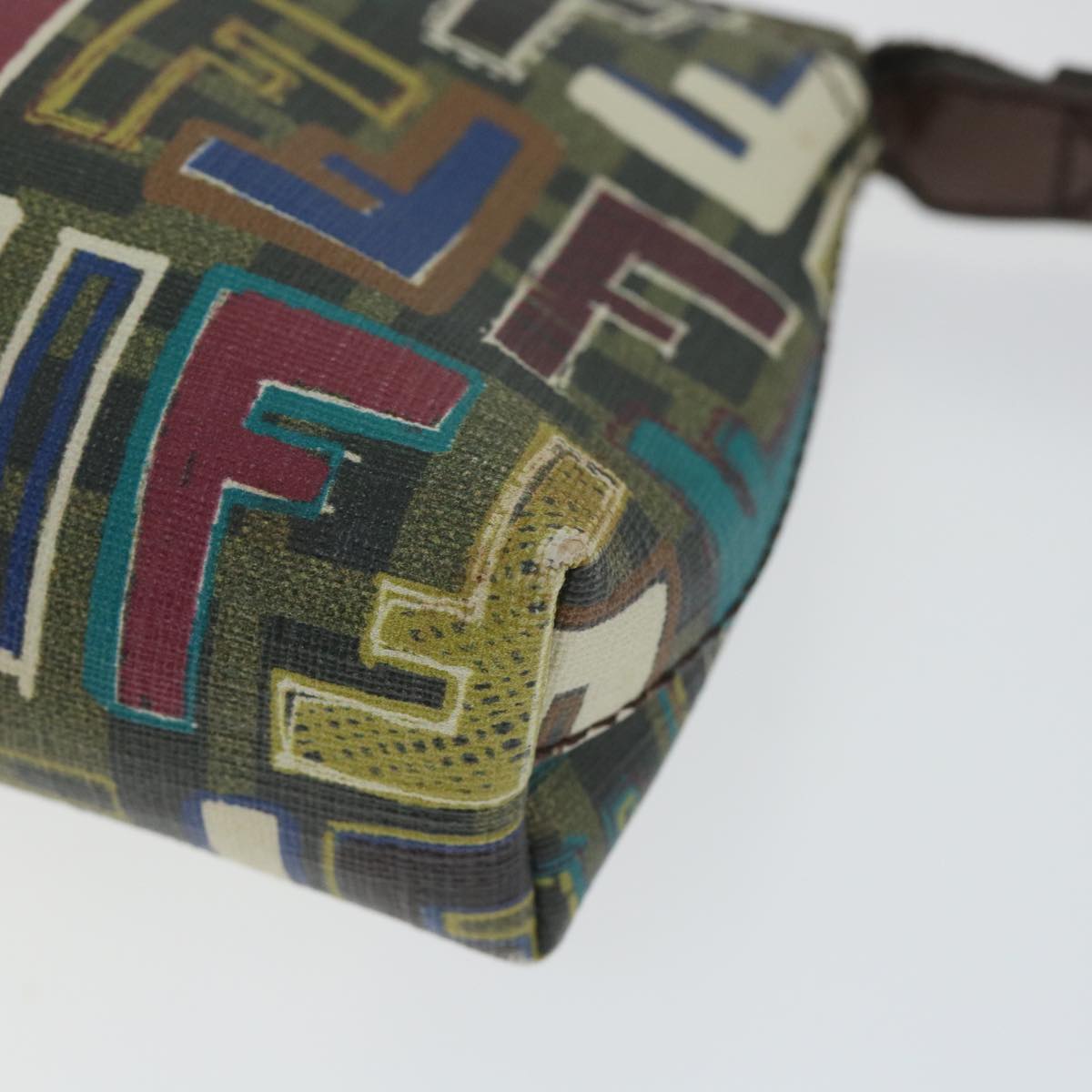 FENDI Zucca Canvas Accessory Pouch Brown Black57940