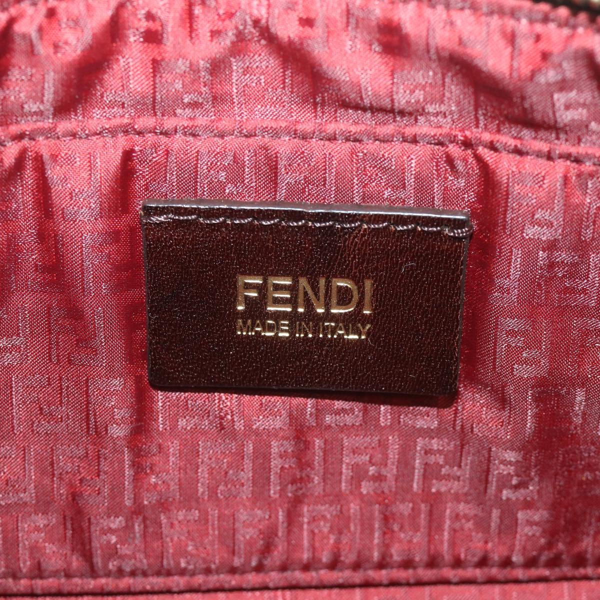 FENDI Zucca Canvas Accessory Pouch Brown Black57940