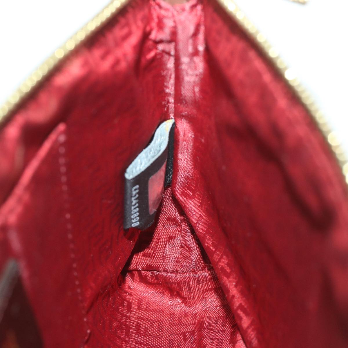 FENDI Zucca Canvas Accessory Pouch Brown Black57940