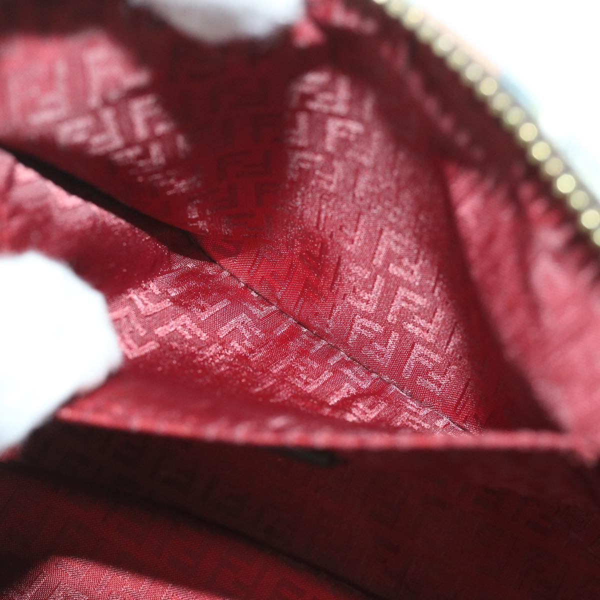 FENDI Zucca Canvas Accessory Pouch Brown Black57940