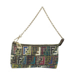 FENDI Zucca Canvas Accessory Pouch Brown Black57940