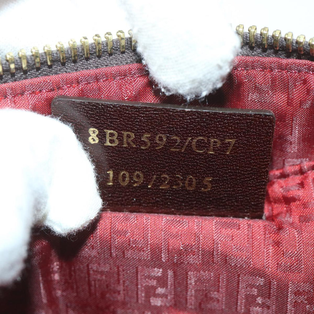 FENDI Zucca Canvas Accessory Pouch Brown Black57940