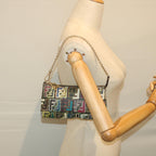 FENDI Zucca Canvas Accessory Pouch Brown Black57940