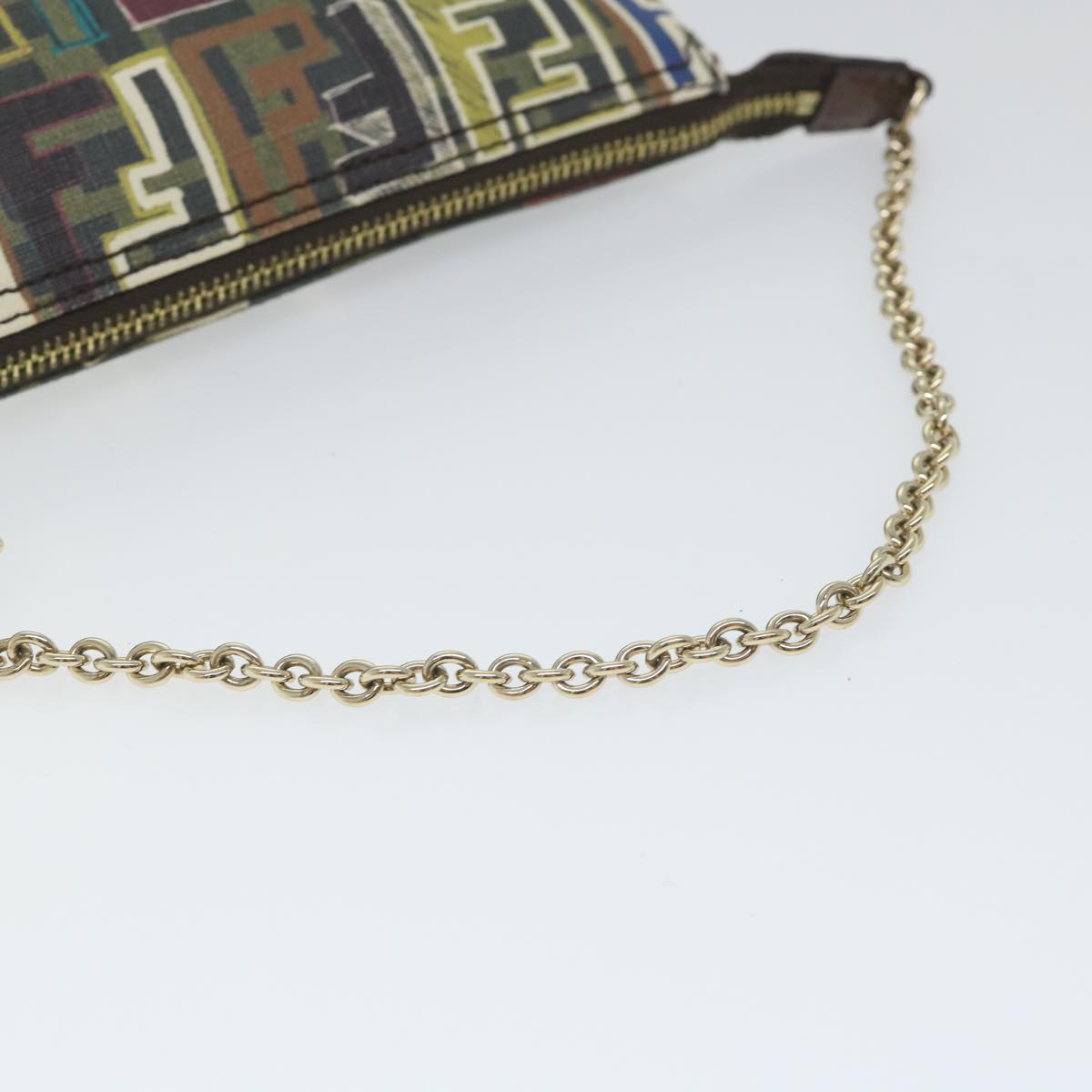 FENDI Zucca Canvas Accessory Pouch Brown Black57940