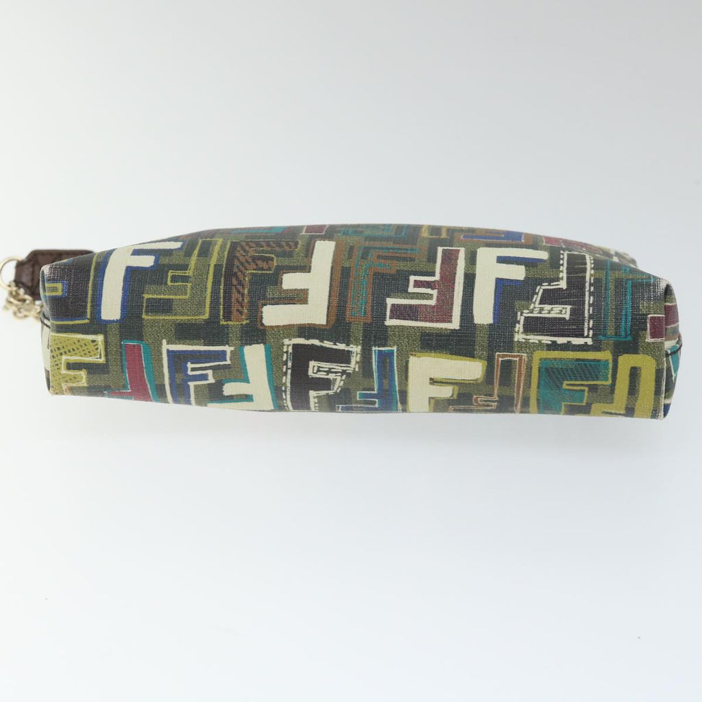 FENDI Zucca Canvas Accessory Pouch Brown Black57940