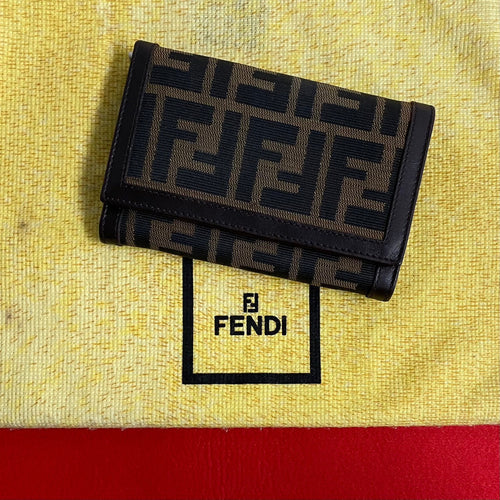 Fendi Vintage Canvas Leather Bifold Wallet