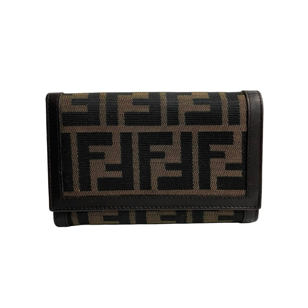 Fendi Vintage Canvas Leather Bifold Wallet