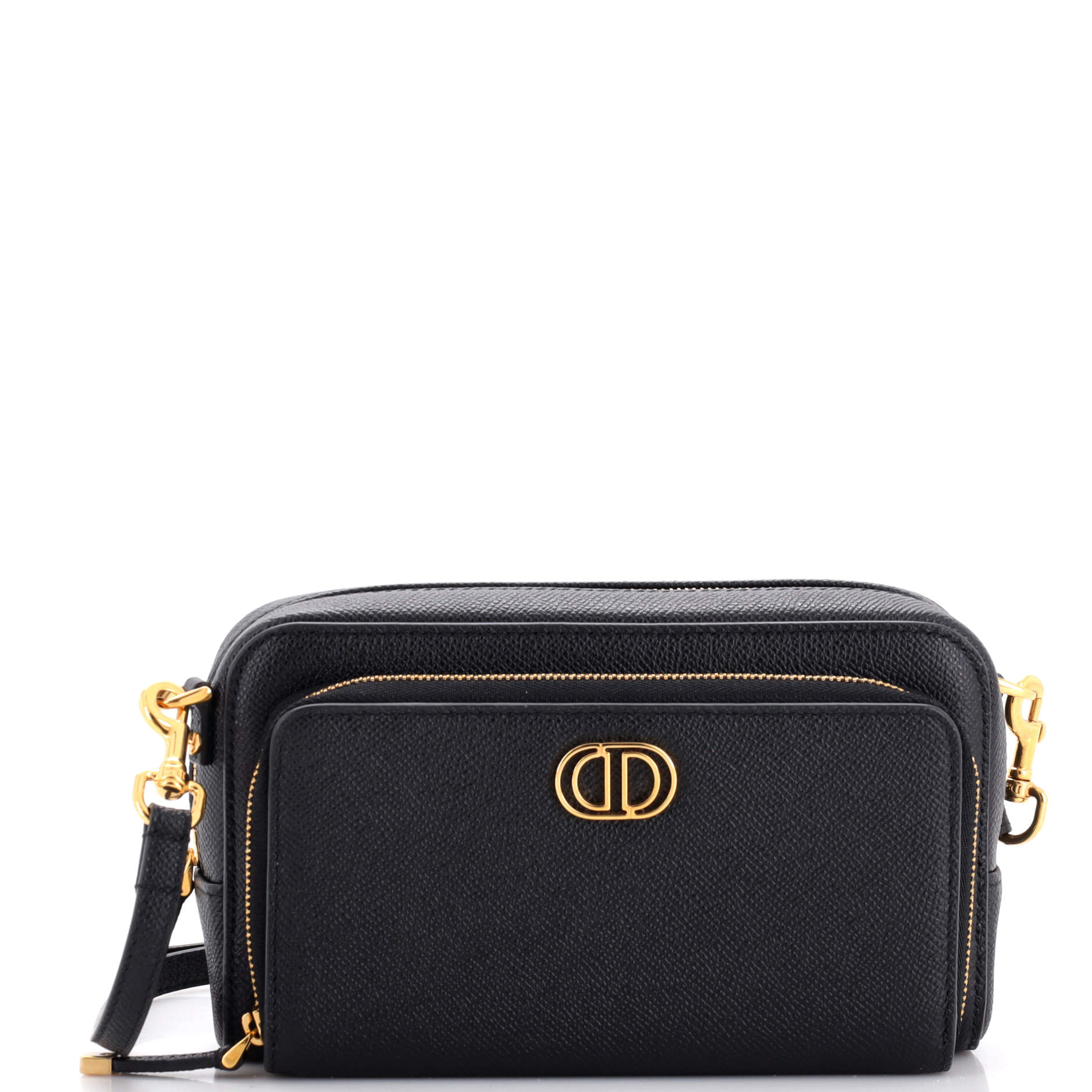 Dior Caro Double Pouch Crossbody Bag Leather