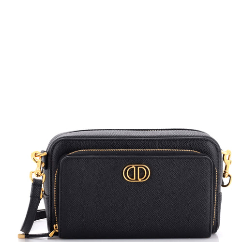 Dior Caro Double Pouch Crossbody Bag Leather