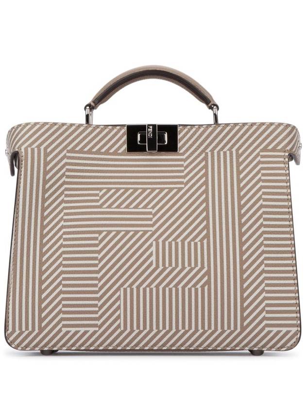 Fendi Peekaboo ISeeU Mini Leather Tote Bag Beige