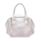 FENDI Vintage White Woven Leather Handbag Bag Satchel