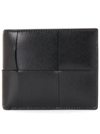 Bottega Veneta Men's Intrecciato Half Wallet Black