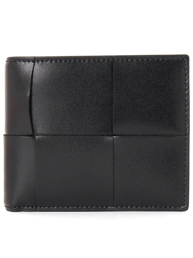 Bottega Veneta Men's Intrecciato Half Wallet Black
