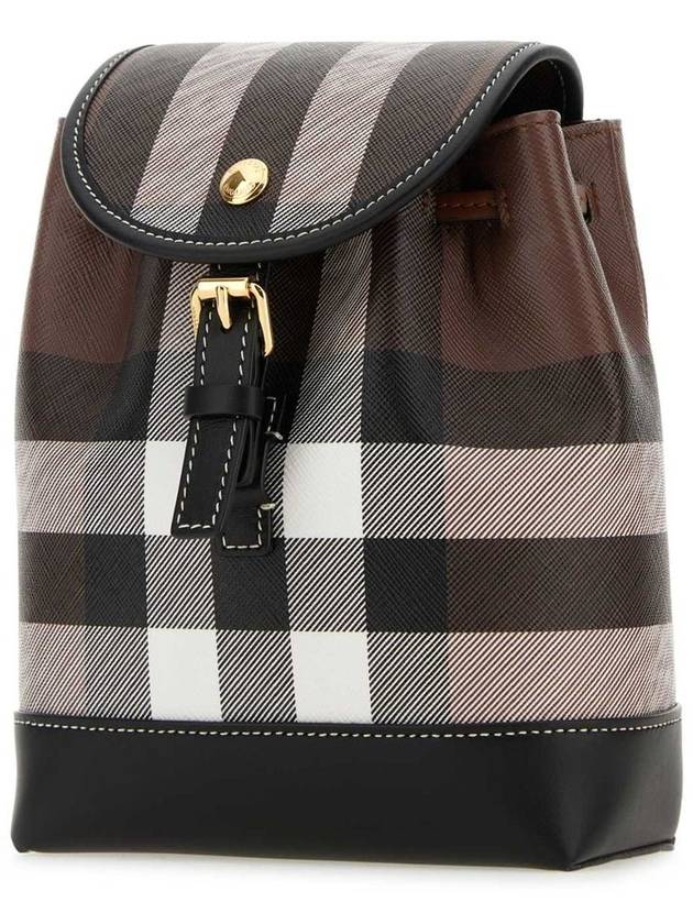 Burberry Check Mini Backpack Dark Brown