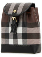 Burberry Check Mini Backpack Dark Brown
