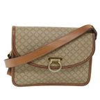 CELINE Macadam Canvas Shoulder Bag PVC Leather Beige Brown  58083