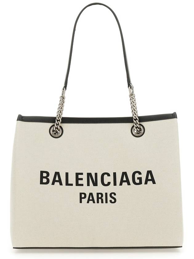 Balenciaga Duty Free Canvas Tote Bag White