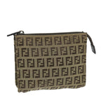 FENDI Zucchino Canvas Pouch Nylon Brown58120