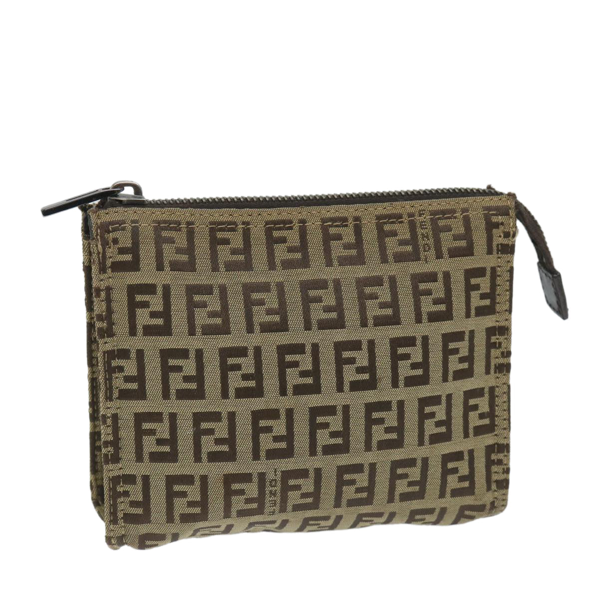 FENDI Zucchino Canvas Pouch Nylon Brown58120