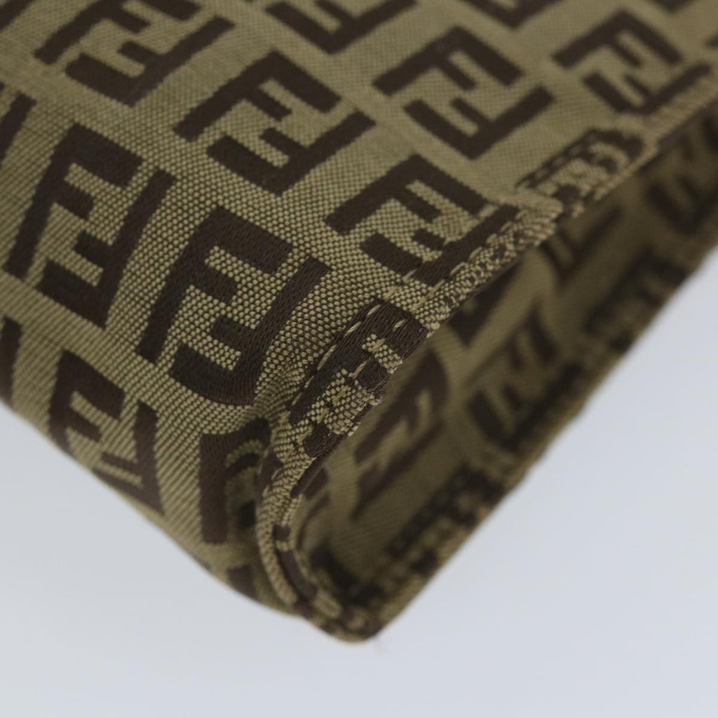 FENDI Zucchino Canvas Pouch Nylon Brown58120