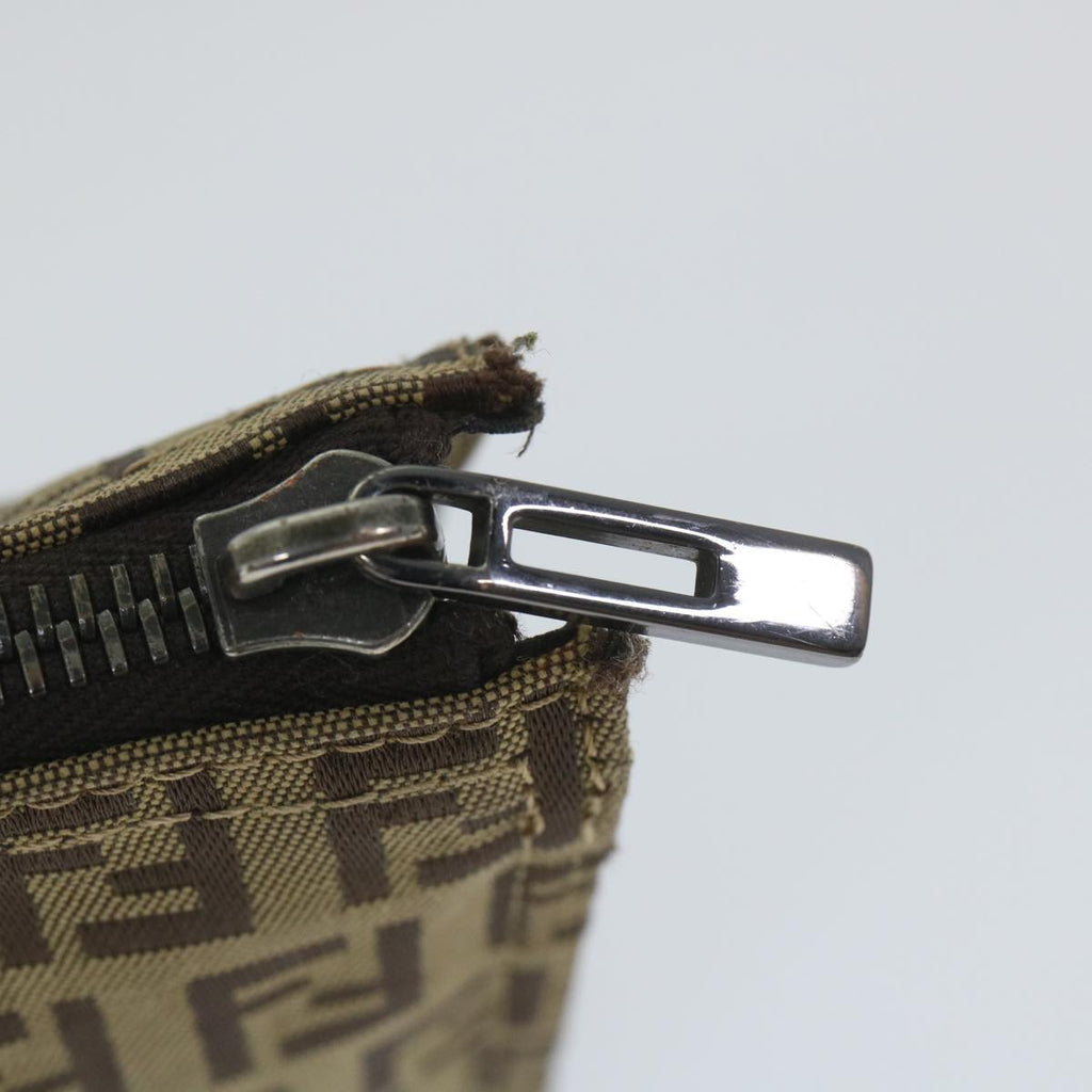 FENDI Zucchino Canvas Pouch Nylon Brown58120