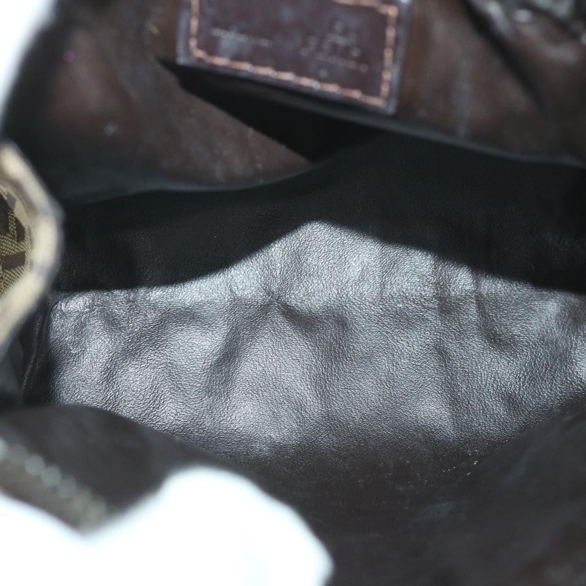 FENDI Zucchino Canvas Pouch Nylon Brown58120