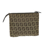 FENDI Zucchino Canvas Pouch Nylon Brown58120