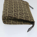 FENDI Zucchino Canvas Pouch Nylon Brown58120