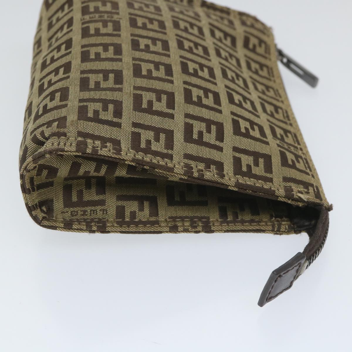 FENDI Zucchino Canvas Pouch Nylon Brown58120