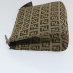 FENDI Zucchino Canvas Pouch Nylon Brown58120