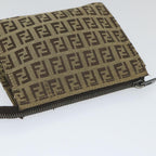 FENDI Zucchino Canvas Pouch Nylon Brown58120