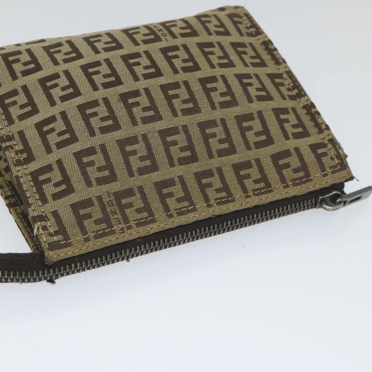 FENDI Zucchino Canvas Pouch Nylon Brown58120