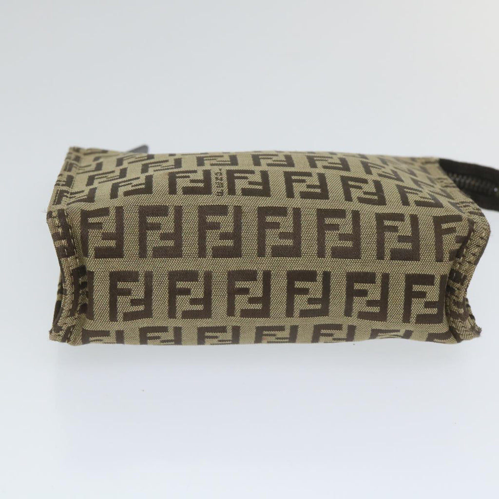 FENDI Zucchino Canvas Pouch Nylon Brown58120
