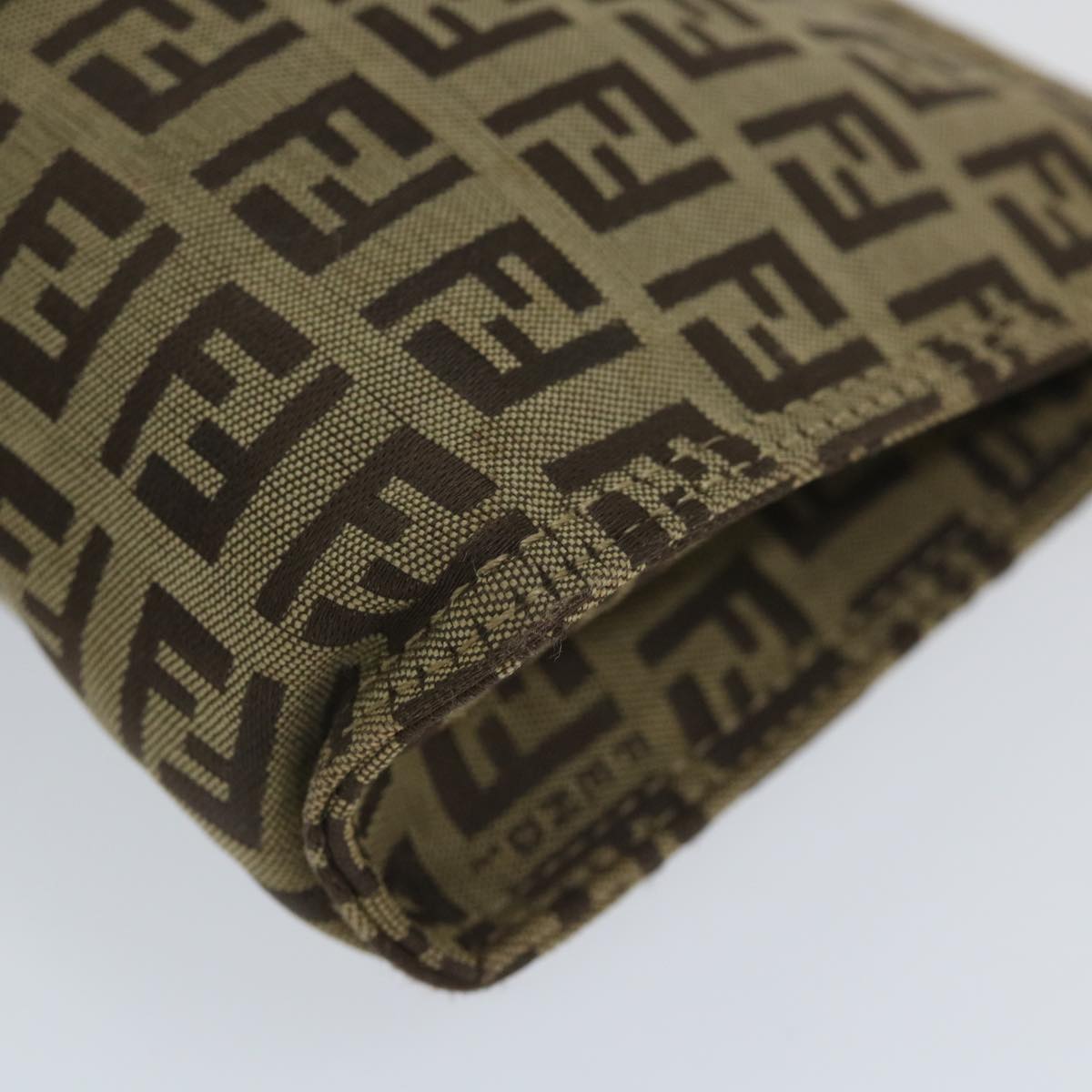 FENDI Zucchino Canvas Pouch Nylon Brown58120