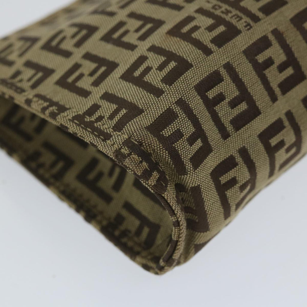 FENDI Zucchino Canvas Pouch Nylon Brown58120