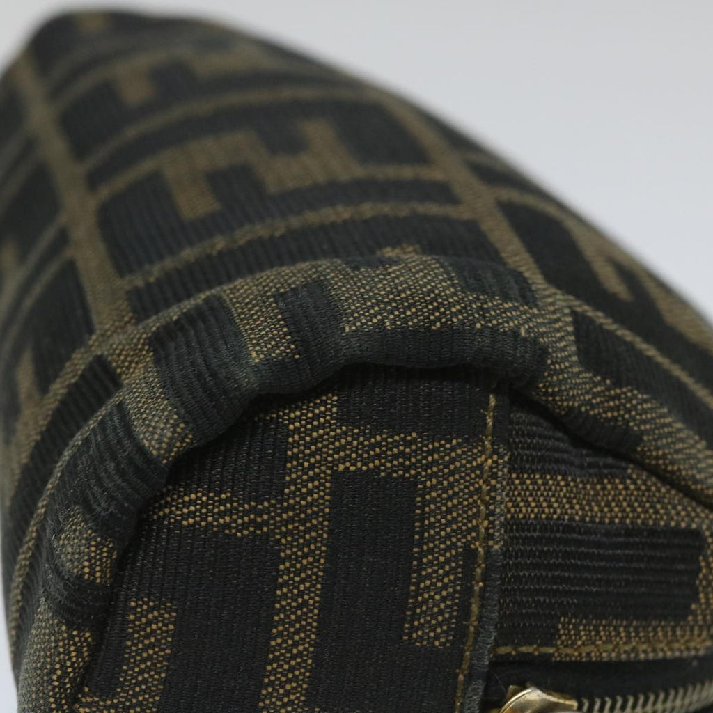 FENDI Zucca Canvas Pouch Nylon Brown Black58128