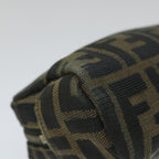 FENDI Zucca Canvas Pouch Nylon Brown Black58128