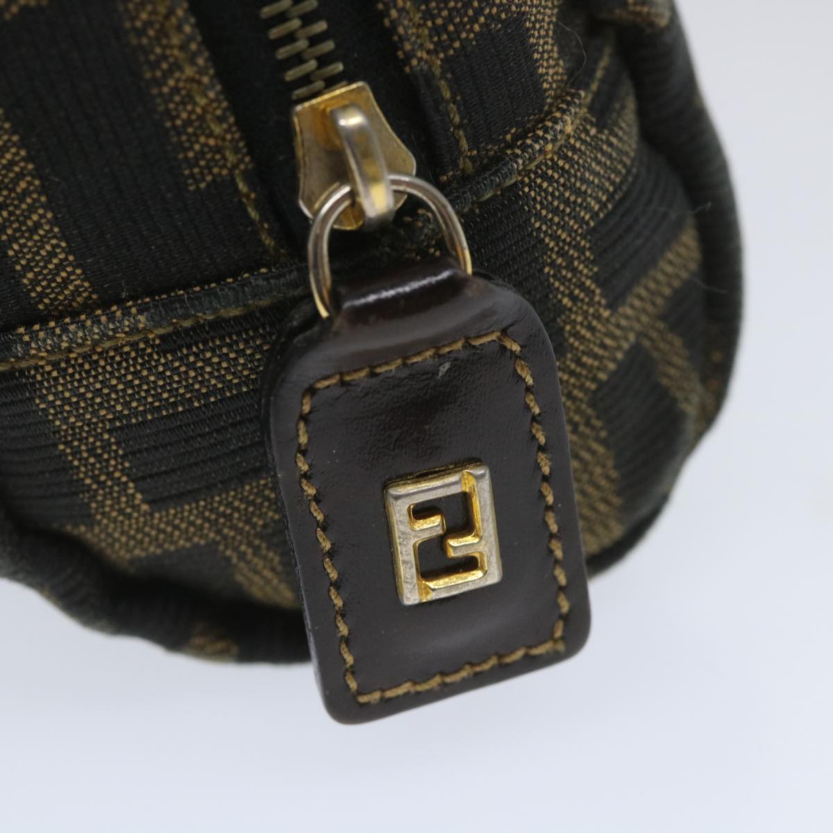 FENDI Zucca Canvas Pouch Nylon Brown Black58128