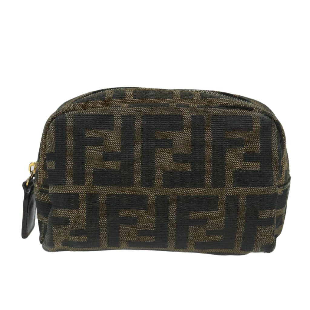 FENDI Zucca Canvas Pouch Nylon Brown Black58128