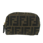 FENDI Zucca Canvas Pouch Nylon Brown Black58128